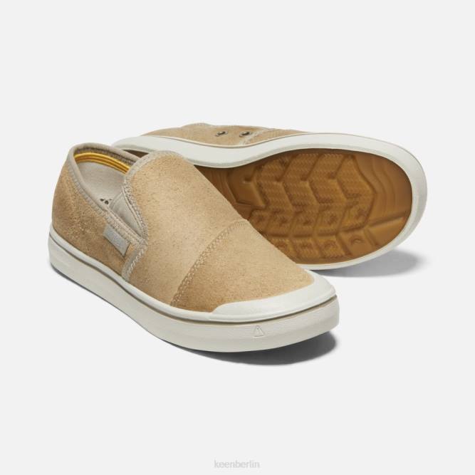 R0Z4327 Elsa Harvest Leder-Slipper Keen beige-silberne Birke