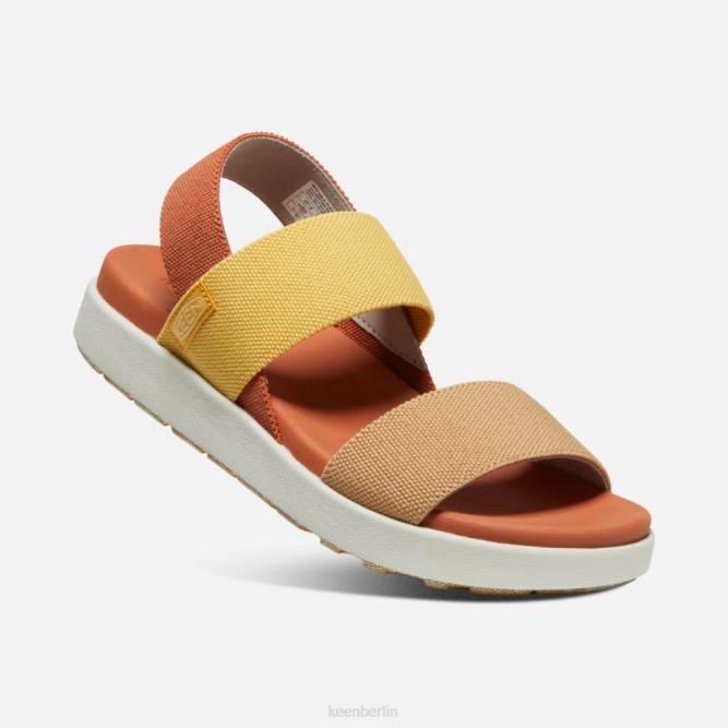 R0Z4379 Elle-Sandale mit Fersenriemen Keen fossile orange-silberne Birke