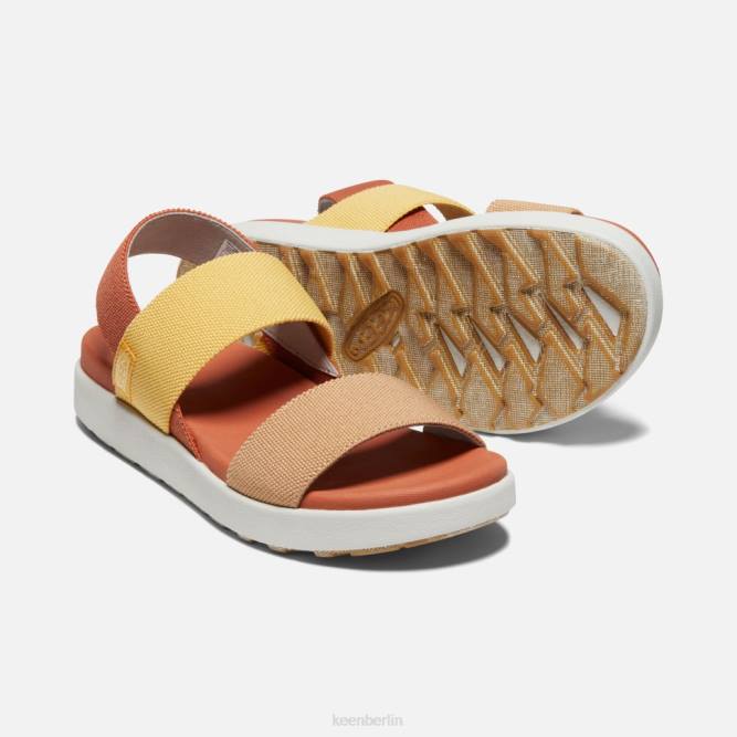 R0Z4379 Elle-Sandale mit Fersenriemen Keen fossile orange-silberne Birke