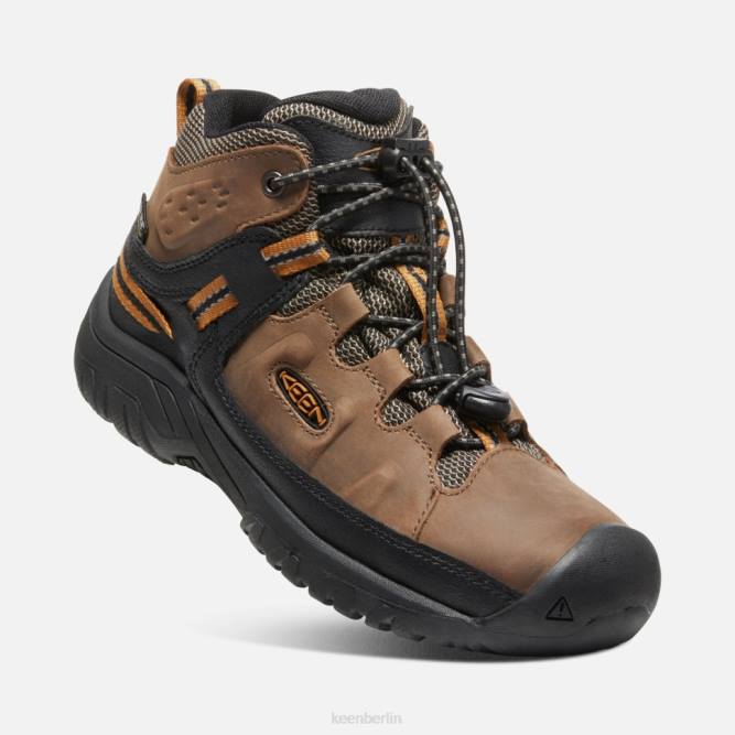 R0Z4523 Großer wasserdichter Targhee-Stiefel Keen dunkles erdgoldenes Braun