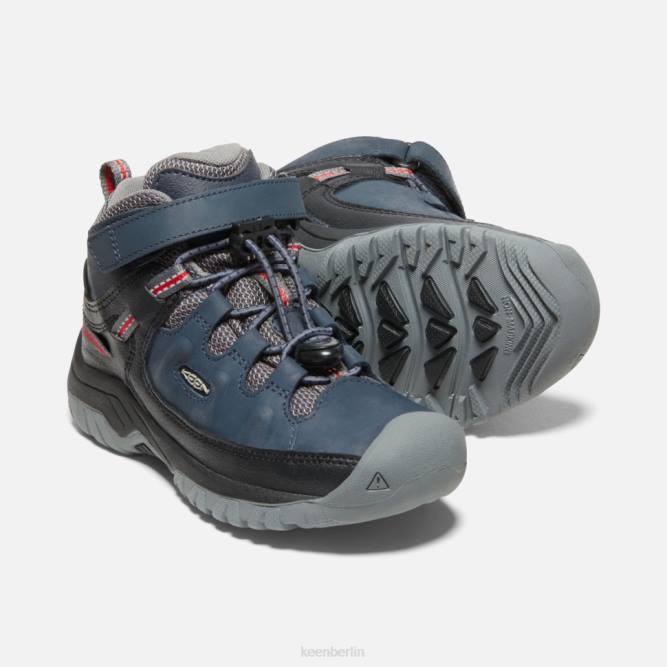 R0Z4537 Little \Targhee wasserdichter Stiefel Keen blaue Nächte-roter Teppich