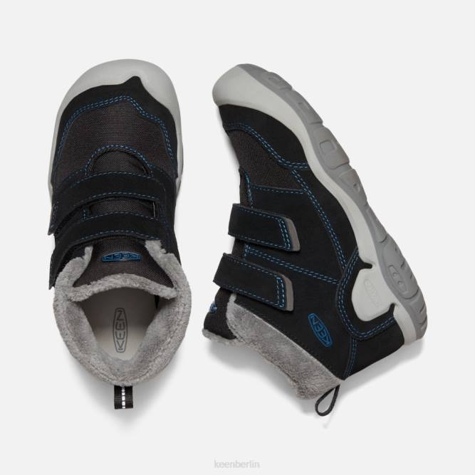 R0Z4546 Chukka mit großem Knoten und doppeltem Riemen Keen Schwarz-Mykonos-Blau