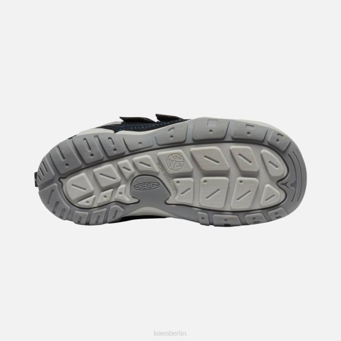 R0Z4546 Chukka mit großem Knoten und doppeltem Riemen Keen Schwarz-Mykonos-Blau