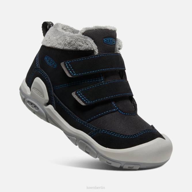 R0Z4546 Chukka mit großem Knoten und doppeltem Riemen Keen Schwarz-Mykonos-Blau