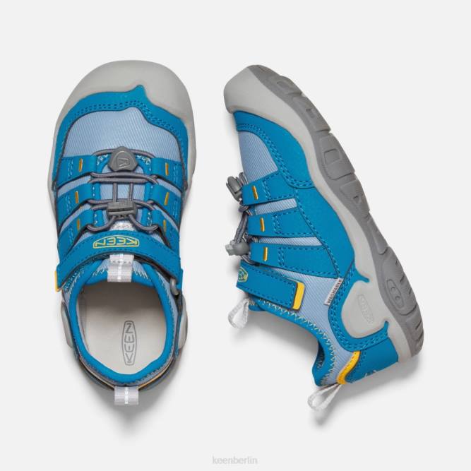 R0Z4562 Kleiner ausgehöhlter Sneaker mit Knoten Keen blauer Schatten-Mykonos-Blau