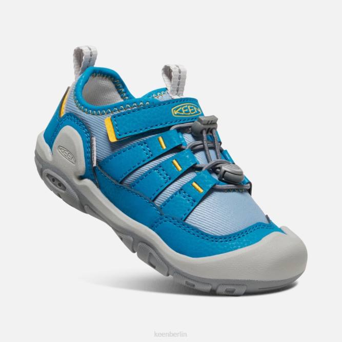 R0Z4562 Kleiner ausgehöhlter Sneaker mit Knoten Keen blauer Schatten-Mykonos-Blau