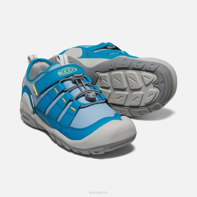 R0Z4566 Großer ausgehöhlter Sneaker mit Knoten Keen blauer Schatten-Mykonos-Blau
