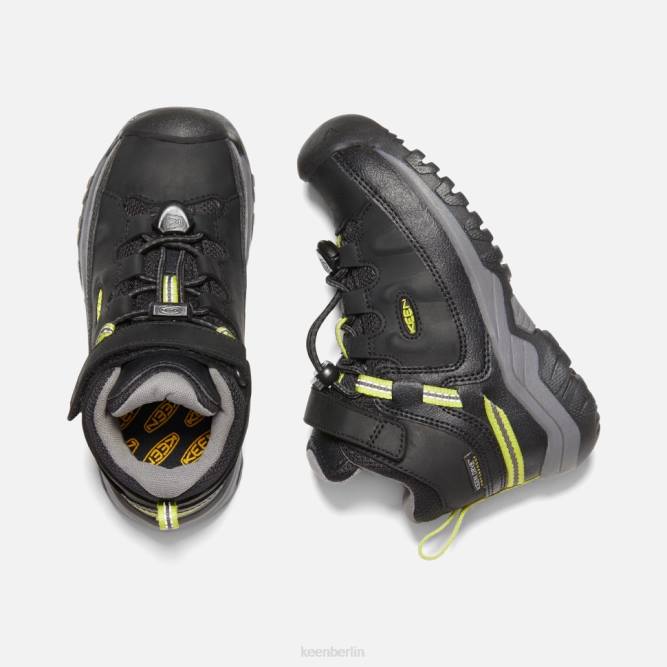 R0Z4607 Little \Targhee wasserdichter Stiefel Keen Schwarz-Stahlgrau