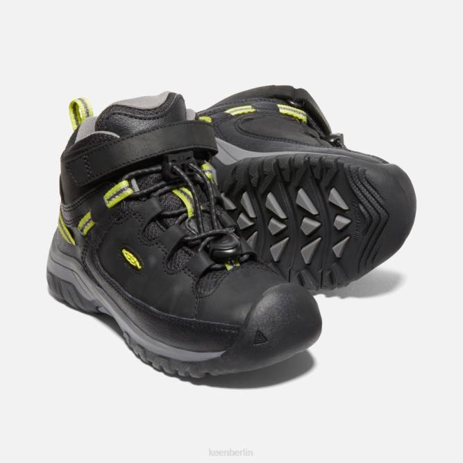 R0Z4607 Little \Targhee wasserdichter Stiefel Keen Schwarz-Stahlgrau