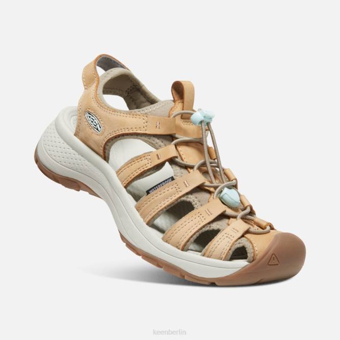 R0Z469 Astoria West Ledersandale Keen Rehblaues Glas