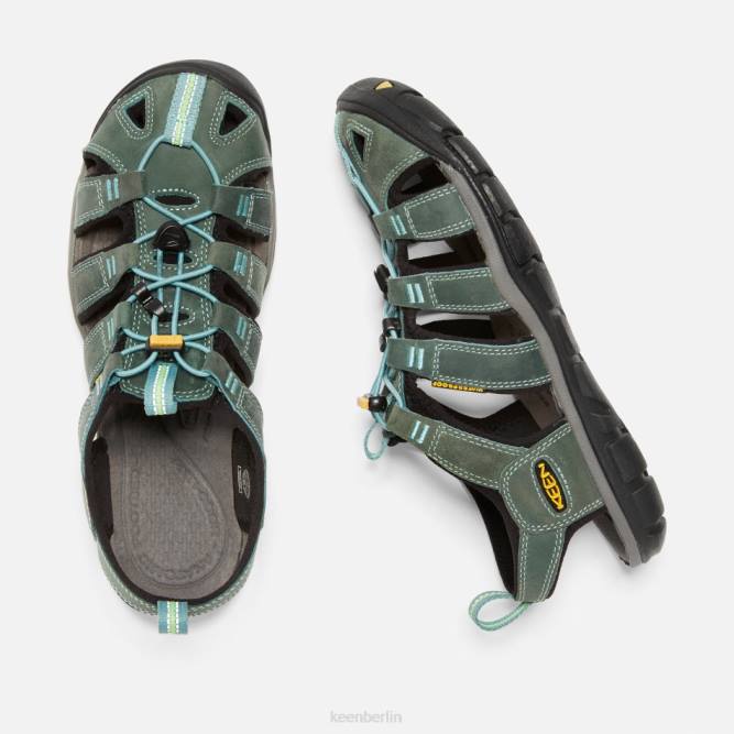 R0Z487 Cnx-Sandalen aus Clearwater-Leder Keen mineralisch blau-gelb